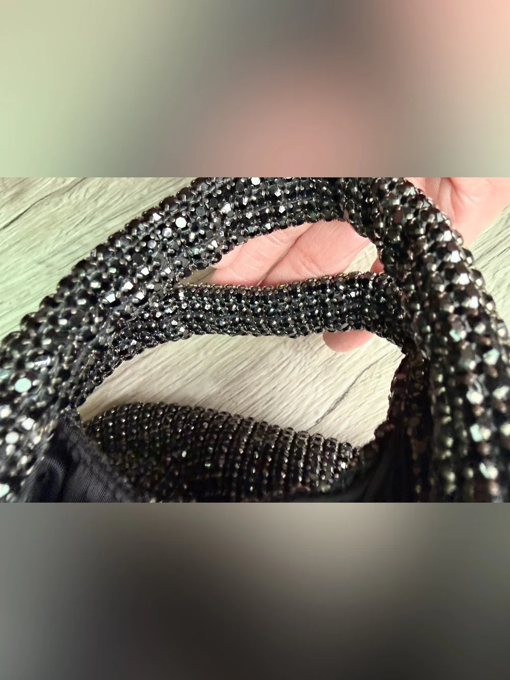 NEW w TAGs GIARITÉ Brilly Black Crystal Bucket Bag w Silver Tone Crossbody Strap